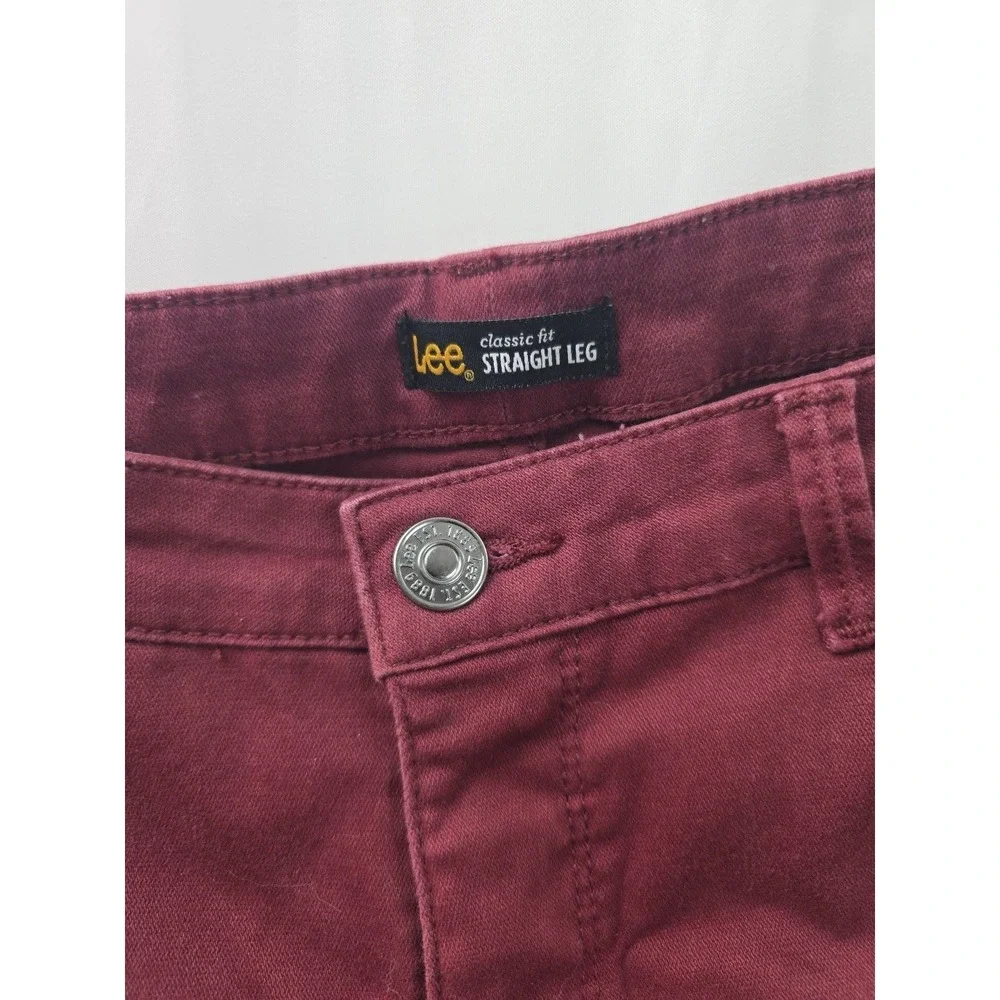 Lee Platinum Label Classic Fit Straight Leg Stretch Jeans, Red, Womens 31x24.5
